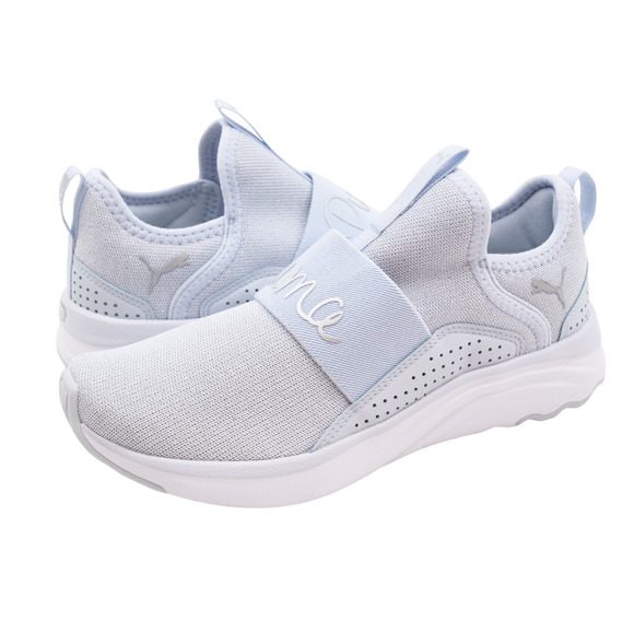 Puma Softride Sophia Shimer Kids 5.5C Slip On Sneakers Silver Mesh Running Shoes - Picture 1 of 10